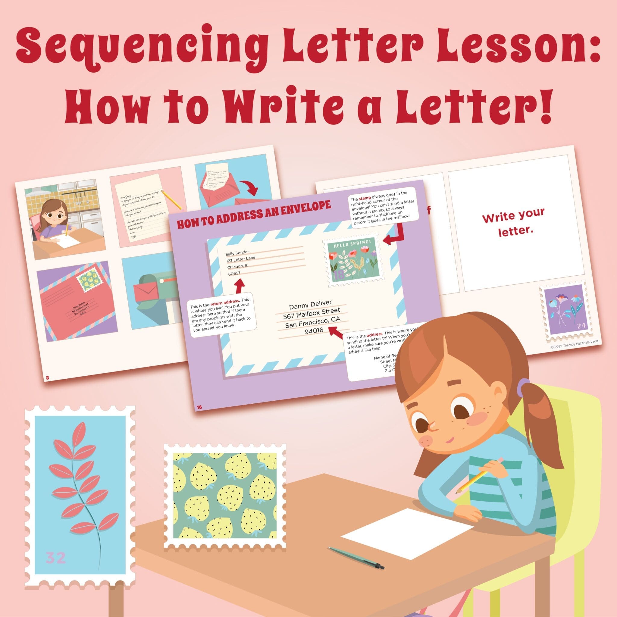 Sequencing Letter Lesson: How to Write and Send a Letter!
